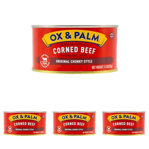 Ox & Palm Corned Beef, Original Chunky Style, 11.5 Ounce (Pack of 4)
