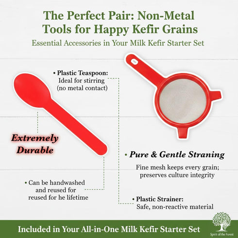 SET Original Milk Kefir Lebanese Starter COMPLETE w/ Grains - Active Probiotic Starter Cultures Easy Care Culture