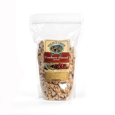 Pack 2 Amish Made Wholesome All Natural Granola Cereal Snack Cranberry Almond