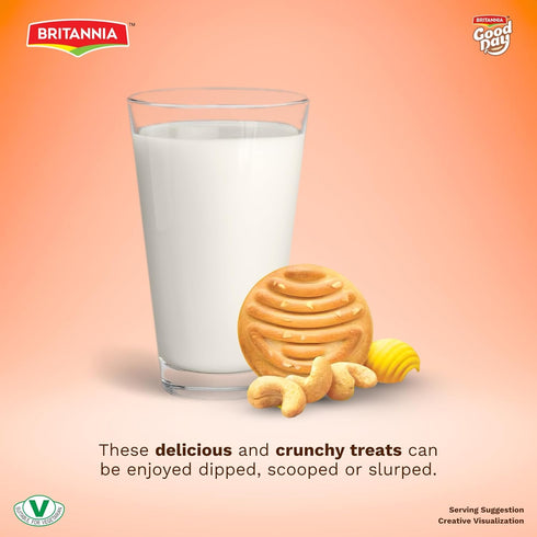 231g (8.1 oz) Britannia Good Day Cashew Cookies, Crunchy Cashew Biscuits, Perfect Tea-Time & Anytime Snack