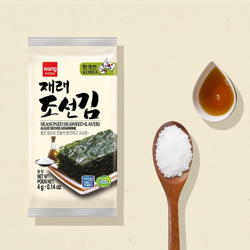 Pack 16 Wang Korean Seaweed Snacks Original - Crispy Roasted Seaweed Sheets, Healthy Sea Weed Snack, Keto, Vegan