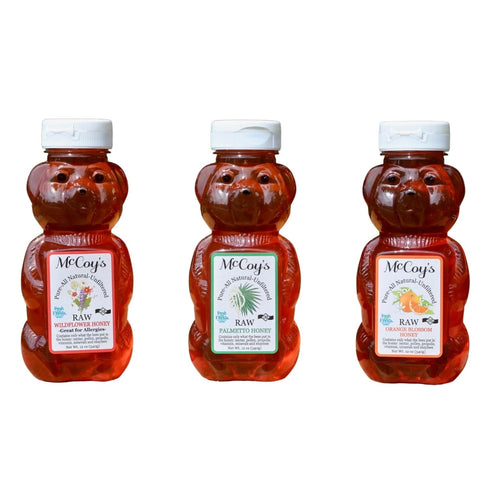 McCoy's Honey - 100% Pure, All-Natural, Raw Honey - Variety 12oz 3 Pack