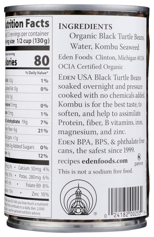 15 oz(pack 2) Eden Foods - Organic Black Beans