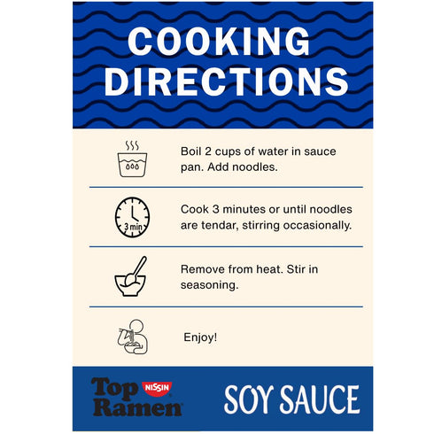 3 (Pack 24) Nissin Top Ramen Noodle Soup, Soy Sauce, Ounce