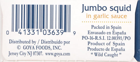 4 Goya Premium Jumbo Squid Pieces in Garlic Sauce, Ounce
