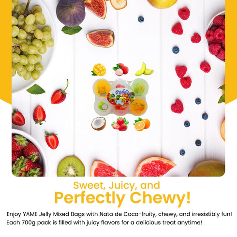 Yame (6cups/110g)Pack 06 Fruit Pudding - Assorted Popping Cups - Mixed Pudding Flavours (Mango, Lychee, Orange