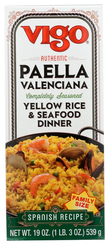 Vigo Authentic Paella Valenciana, Yellow Rice & Seafood Dinner, Spanish Recipe (Yellow