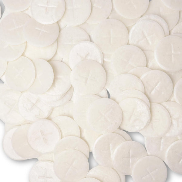 Altar Bread 1 1/8" White Cross Design 200 Communion Hosts
