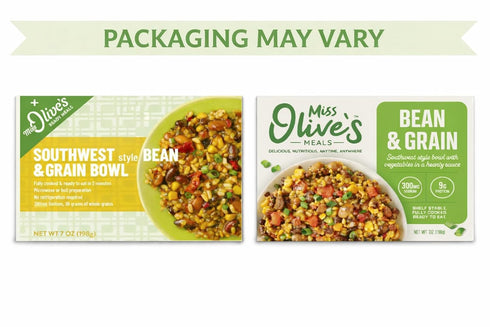7 oz (Pack 3) Miss Olives Southwest Style Bean & Grain Bowl, Lower Sodium Microwavable Ready Meal, Plant-Based