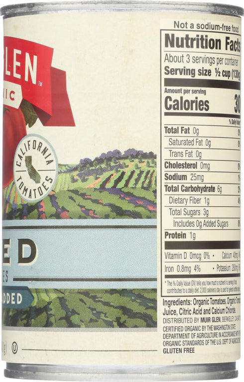 14.5 OZ(Pack 6) Muir Glen Diced Tomatoes No Salt Added
