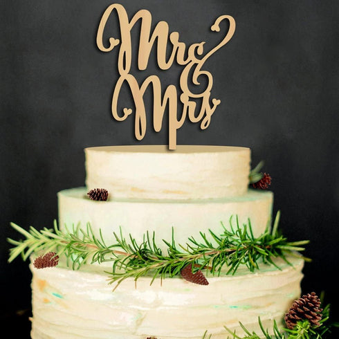 Mr and Mrs Rustic Wood Cake Toppers Wedding Anniversary Party Engagement Decoration