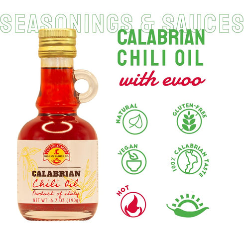 100% 200 ml 6.7 oz TuttoCalabria, Calabrian Chili Pepper Infused Oil, Calabrian Peppers infused with Extra Virgin Olive