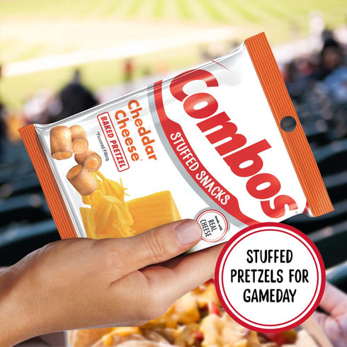 Packs, 6.3-Ounce (Pack 12) COMBOS Cheddar Cheese Pretzel Baked Snack Cheese Crackers Snacks, Bag Bulk Box