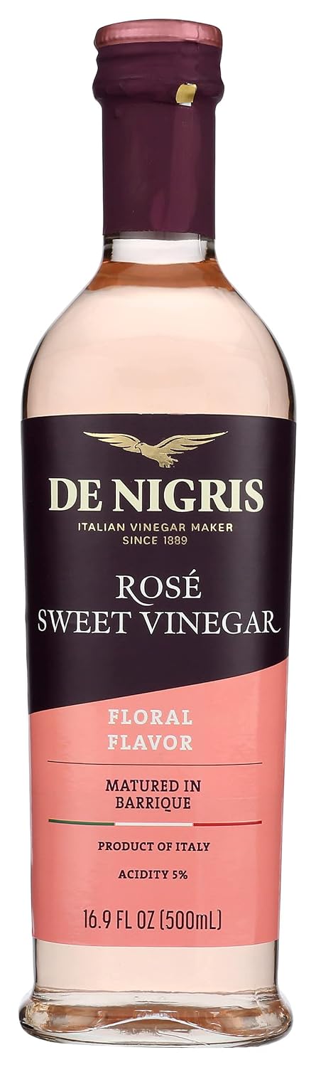 De Nigris Sweet Rose Wine Vinegar, Non GMO, 500 ML (Pack Of