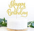 Happy Birthday Cake Topper, Birthday Party Decoration Supplies, Photo Booth Props (Gold)