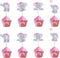 48pcs Pink Elephant Cupcake Toppers, Double Sided Picks for It's A Girl Cake Decorations for Birthday Baby Shower
