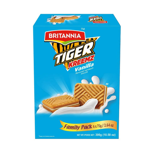 Britannia Tiger Kreemz Vanilla Cream Biscuits | Family Pack | (10.58 oz)300gm(75