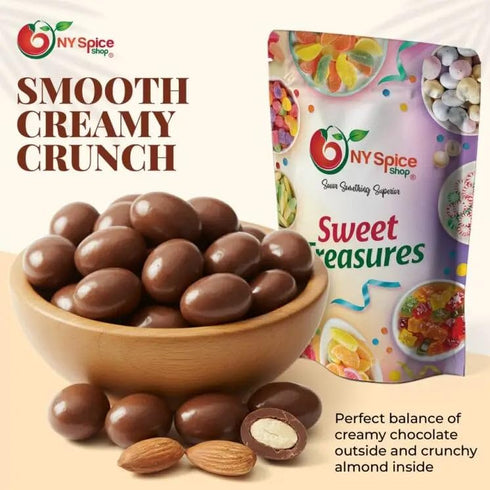 2 NY Spice Shop Milk Chocolate Covered Almonds - Pound Chocolate Coated Almonds - Holiday Sweet Nut Snacks, Festive
