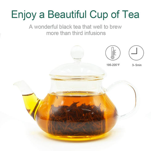 FullChea Chinese Tea Golden Monkey, Fujian Black Tea Loose Leaf, Pleasant Malt and Chocolate Taste, 4oz