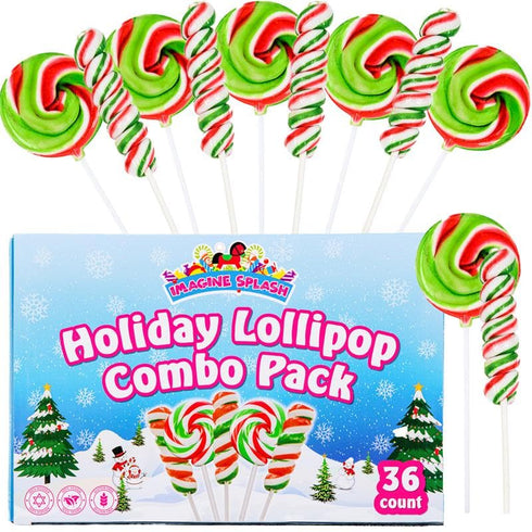Holiday Lollipop Combo Pack (36 Count) 18 Twist & 18 Swirl Lollipops
