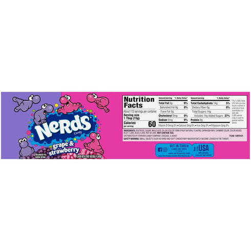 1.65 Pack 36 Nerds Grape & Strawberry Candy Ounce