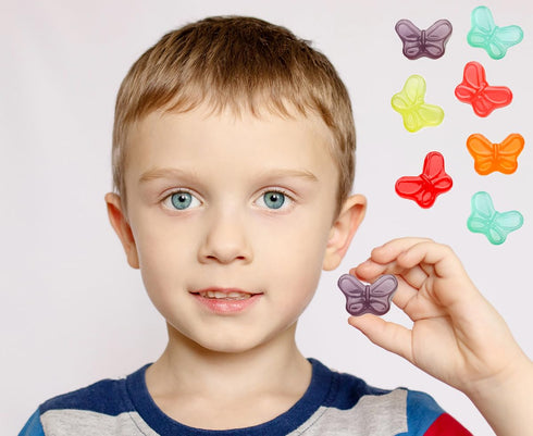 Gummy (5 Fruidles Butterflies Mini Candy, Assorted Fruit Flavors, Allergy Friendly, Non-GMO, No Artificial Sweeteners