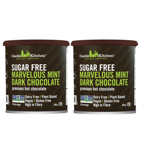 Castle Kitchen Sugar Free Mint Dark Hot Chocolate (2 Pack) Premium Plant