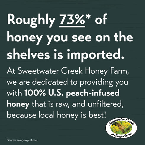 Sweetwater Creek Honey Farm 100% 32 oz 100% Peach Honey - Made from Pure, Raw, & Unfiltered Honey, Peach-Infused