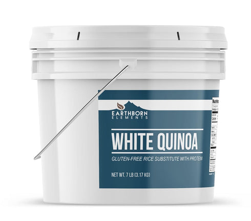 1 Packaged Earthborn Elements White Quinoa, Gallon, Gluten-Free, Raw, Vegan, in a Resealable Bucket