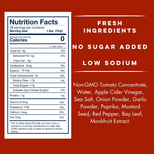 Pack (2) Yo Mama's Foods Keto Classic Ketchup of - Zero Calorie, No Sugar Added, Low Carb, Vegan, Gluten Free, Paleo