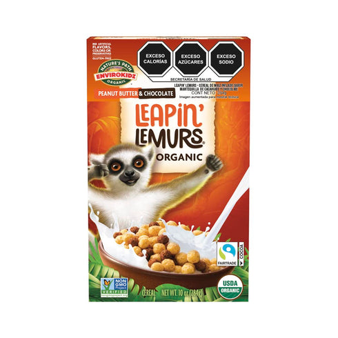 Cereal,10 Oz (Pack 4) EnviroKidz Leapin Lemurs Peanut Butter & Chocolate Organic Box,Gluten Free