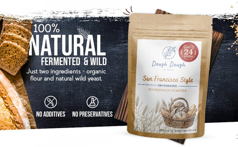 24 15 Packet Dehydrated Sourdough Starter San Francisco Sourdough Culture for Artisan Bread, Hour Activation, Easy Kit