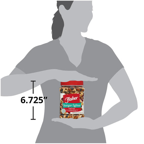 38 oz (Pack 1), Fisher Snack Hunger Fighter Bulk Trail Mix, of Peanuts, Almonds, Dried Sweetened Cranberries and Soy