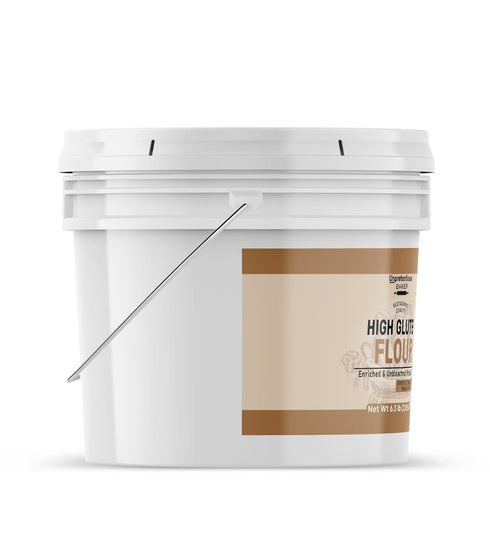 1 Unpretentious High Gluten Flour, Gallon Bucket, Artisan Bread, Bagels, Pizza