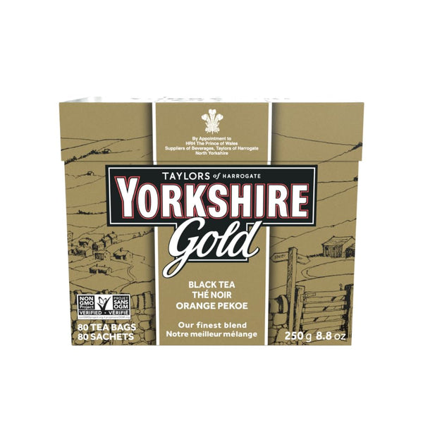 Yorkshire Tea, Gold, Pillow Tea Bags, 80 Count (Pack of 1), Premium