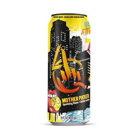 4Q Sparkling Sicilian Lemon Water Mother Pucker 6 Pack | Sparkling Lemon