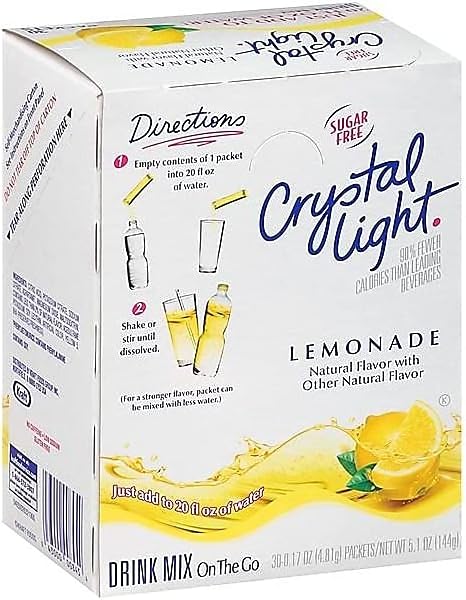 30- 0.17 oz Packets PACK 1 Crystal Light Products Crystal Light-Flavored Drink Mix, Lemonade, beverage