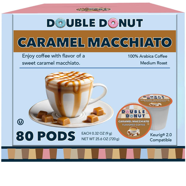 Double Donut Coffee Double Donut Caramel Macchiato Flavored Coffee Pods - Caramel