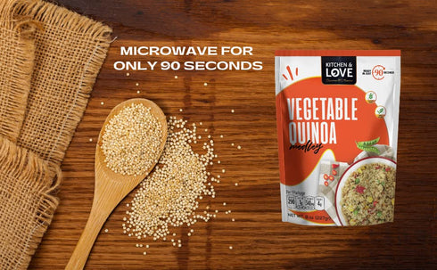 8 Oz, 6-Pack Kitchen & Love Vegetable Quinoa Medley, Pre Cooked, Microwave Ready Pouch, Shelf Stable, Non Gmo, Gluten