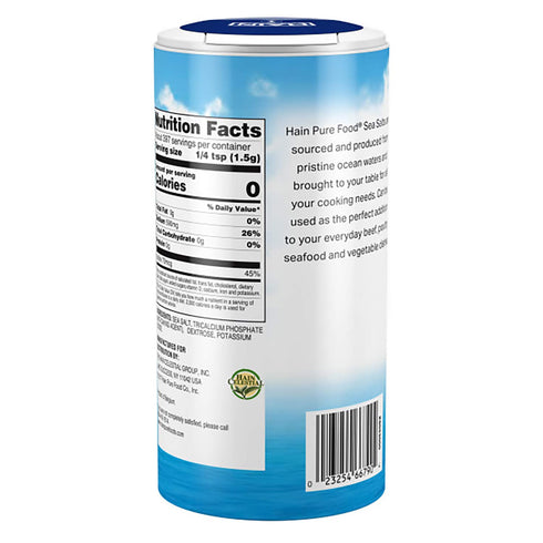 Hain 21 oz. Pure Foods Iodized Sea Salt
