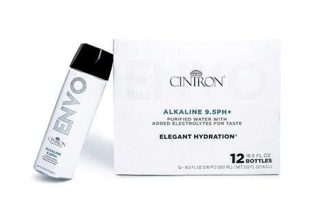 12 Pack Cintron Envo Alkaline Water, Premium Bottled Water with Electrolyte Minerals