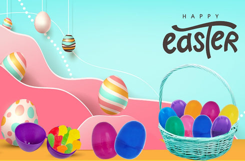 200-Pack 2.3" (200-Pack) The Dreidel Company Fillable Easter Eggs with Hinge Bulk Colorful Bright Plastic Easter Eggs
