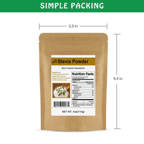 CCnature Stevia Powder Extract Natural Sweetener, Zero Calorie Sugar Substitute, 4oz