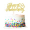 Gold Glitter Happy Anniversary Cake Topper, Wedding Anniversary Birthday Party Decoration Supplies