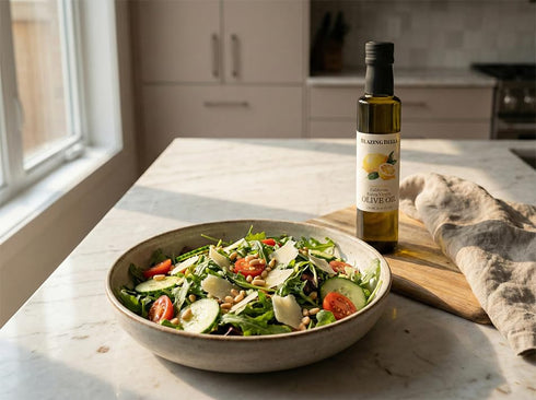 8.45 oz (250ml) Blazing Bella Lemon Infused Extra Virgin Olive Oil Bright Meyer Lemon Flavor, Cold Pressed California