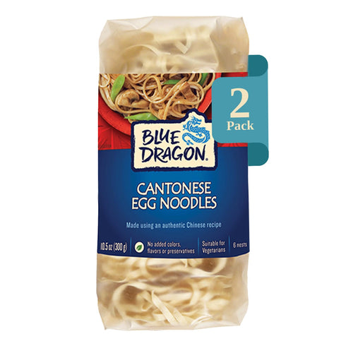 Blue Dragon Medium Cantonese Egg Noodles - 10.5oz (Pack of 2) -