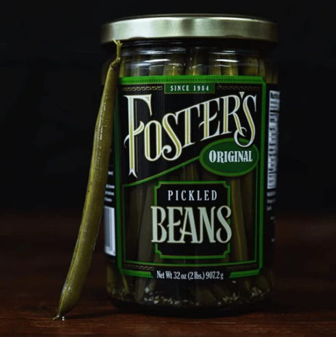 32oz, 2 Pack, 40 Foster's Pickled Green Beans in a Jar, Original, Traditional Pickled Vegetables Recipe for over years