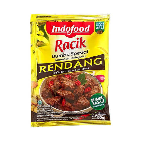 Indofood Rendang - Beef in Chili & Coconut Seasoning, 50 Gram (Pack of