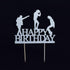Glitter Happy Birthday Cake Toppers - Silver Birthday Party Decoration Supplies with Happy Birthday Cake Bunting
