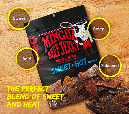 3.5 oz Mingua Beef Jerky (The Original) Sweet and Hot